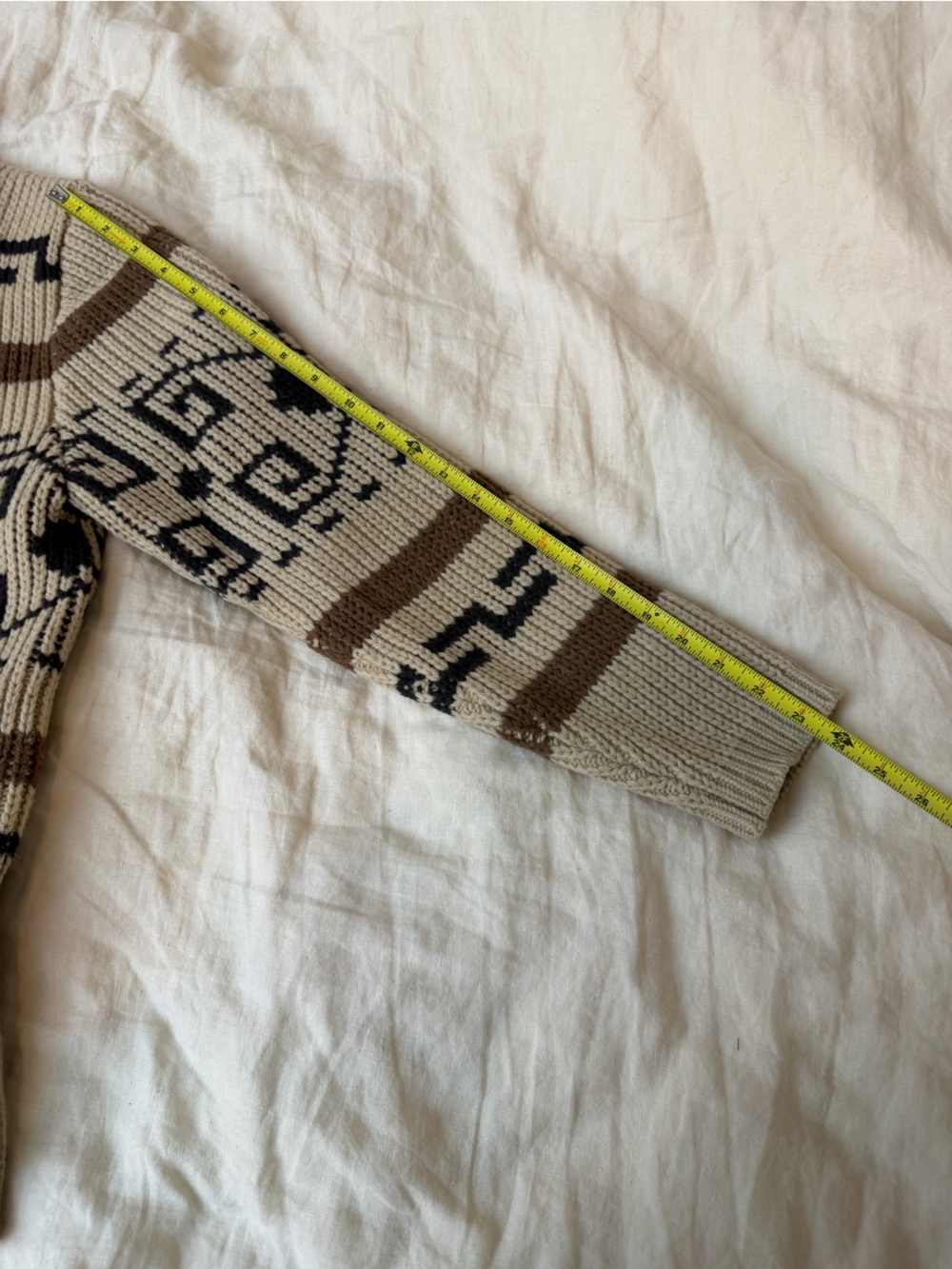 Pendleton Tan, Brown and Black Wool Zip Westerley Cardigan, Big Lebowski - Picture 8 of 10